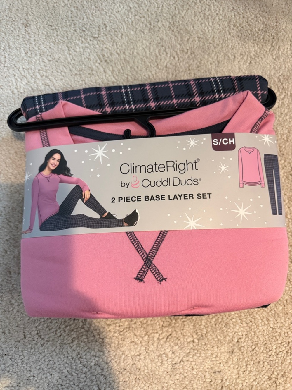 Cuddle duds two piece pajama base layer set small NWT